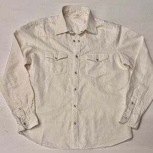 SUITSUPPLY Off-white Linen/Cotton Western Shirt 17 XL